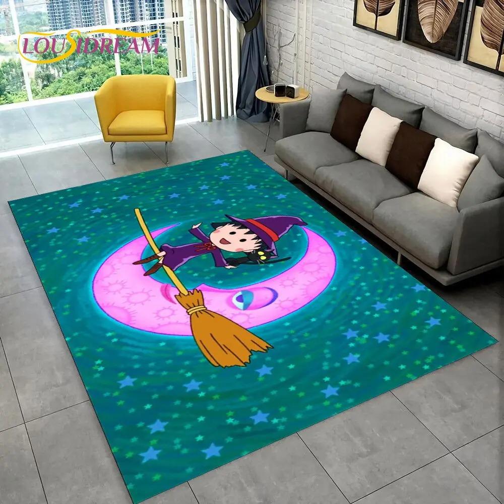 Chi-bi Maruko Sakura Momoko Area Rug Large,Carpet Rug for Living Room Bedroom Sofa Doormat Decoration,kids Non-slip Floor Mat 3D