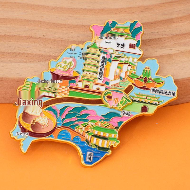 Jiaxing City Metal Refrigerator Magnet - Creative Cultural Design 2025