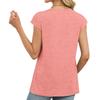 Damen Casual V-Ausschnitt T-Shirt Kurzarm Top