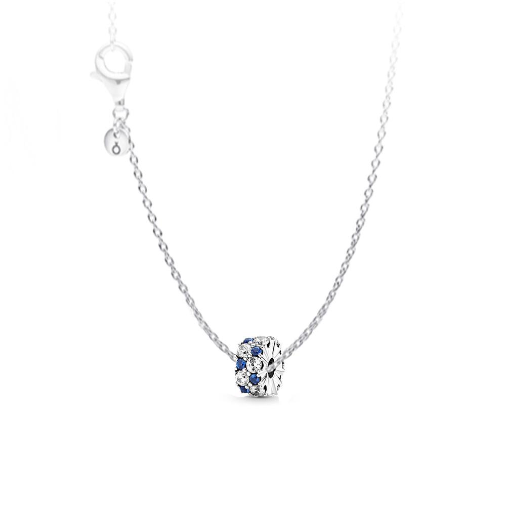 Pandora Design Versatile Fashion Light Luxury High-End 925 Silver Necklace Unisex necklace ZT25032812A Box,45cm,Silver Minimalist Style Classic Necklace