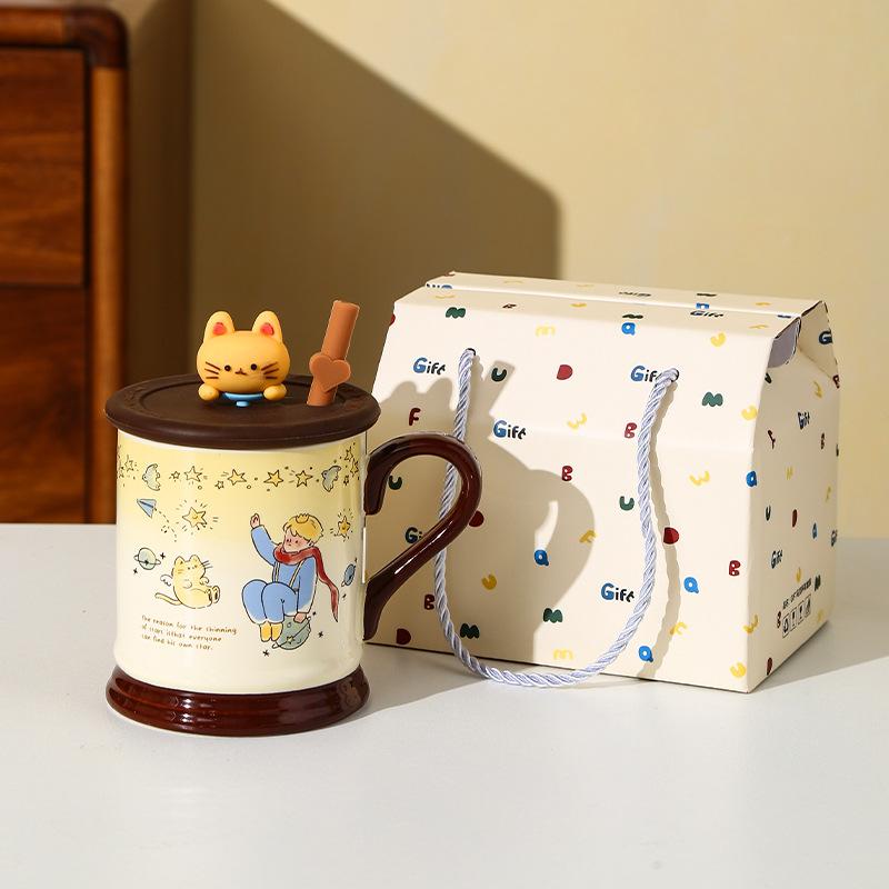 

Цирковая керамическая чашка для воды, парная кружка, подарки, очень красивая, подарки на День защиты детей, подарки для воды 401-500ml