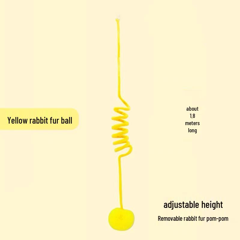 Cat Teasing Stick with Elastic Plush Ball - Self-Entertainment Toy for Kittens