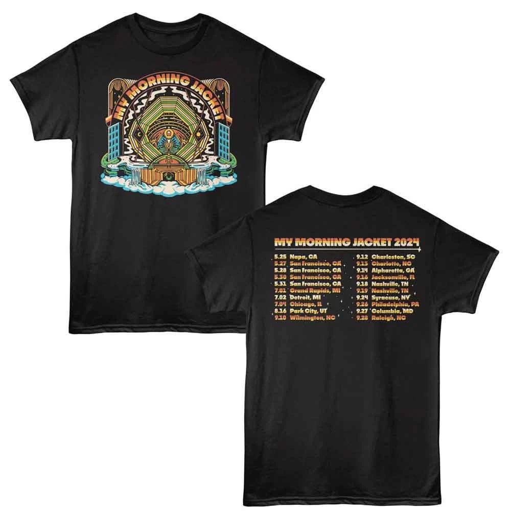 My Morning Jacket - Tour - 2-Sided Print Adult Solid T-Shirt - Black