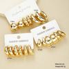 9 Pairs Of Fashionable  Ring Fried Dough Twists Water  Earrings Suitable For Women's Daily Wear