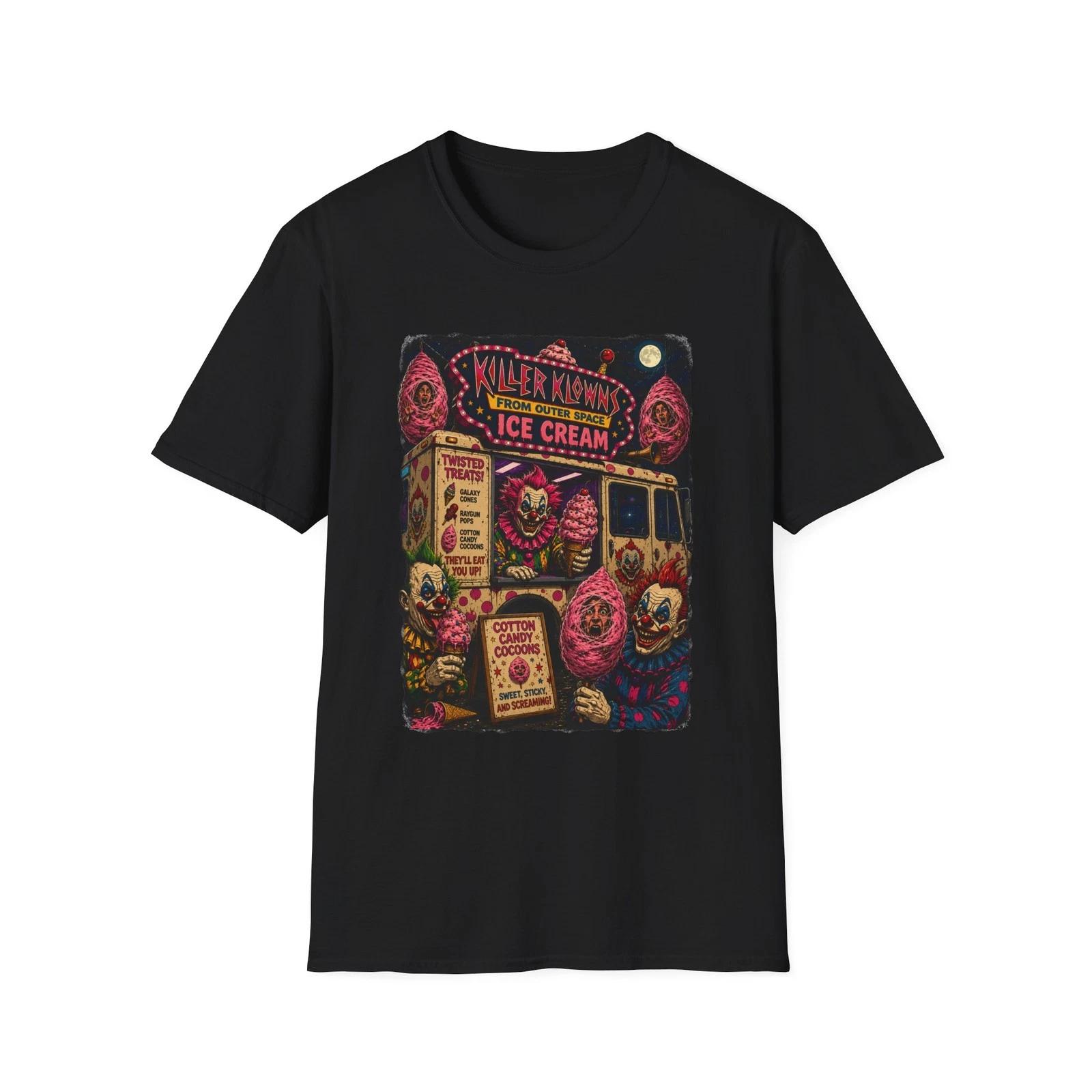 Killer Klown Ice Cream truck T-Shirt | Horror Carnival Illustration XL