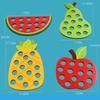 Wooden Lacing Plaything Educational Fruits Threading Activity Puzzles Learning Fine Motor Skill Car Travel Plaything Set For Toddlers Kids