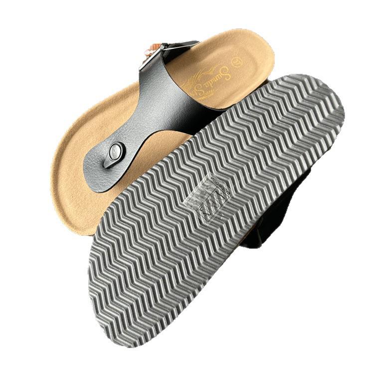 Women's Summer 2025 Cork Sandals - Versatile Casual Beach Flip-Flops, Clip-Toe, Plus Size Slippers.