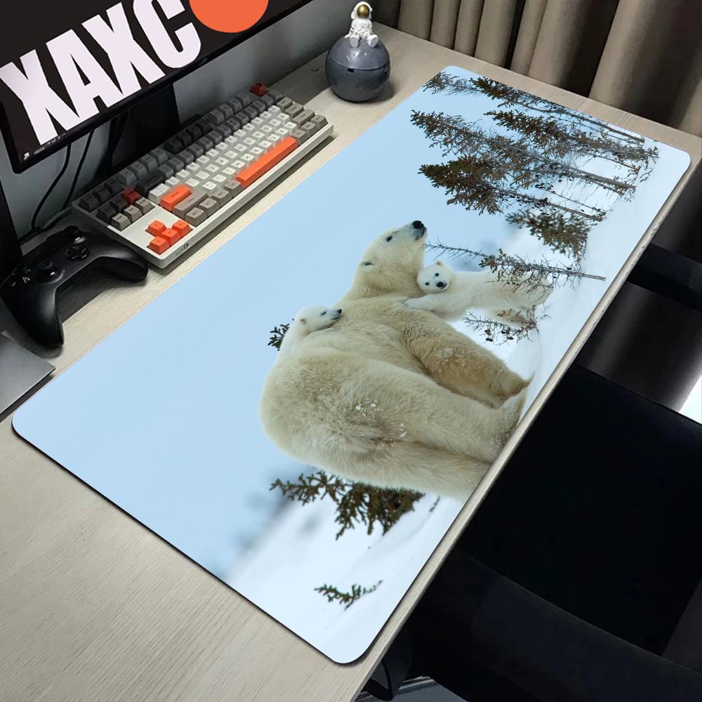 Polar Bear Mousepad Gamer Cool New 80x40cm Mouse Pad Large HD Pattern Notebook Accessories Laptop Padmouse Ergonomic Mat