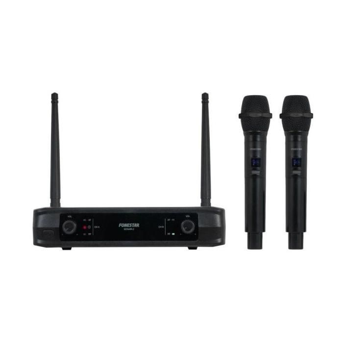 Micrófono Inalámbrico Doble Mano UHF Fonestar SONAIR-2M- Incluye Receptor