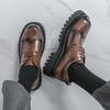 Fashion Brogue Classic Business Men's Leather Shoes Gentleman Comfort Style Groom's wedding suit height increasing shoes 38-46 lace-up