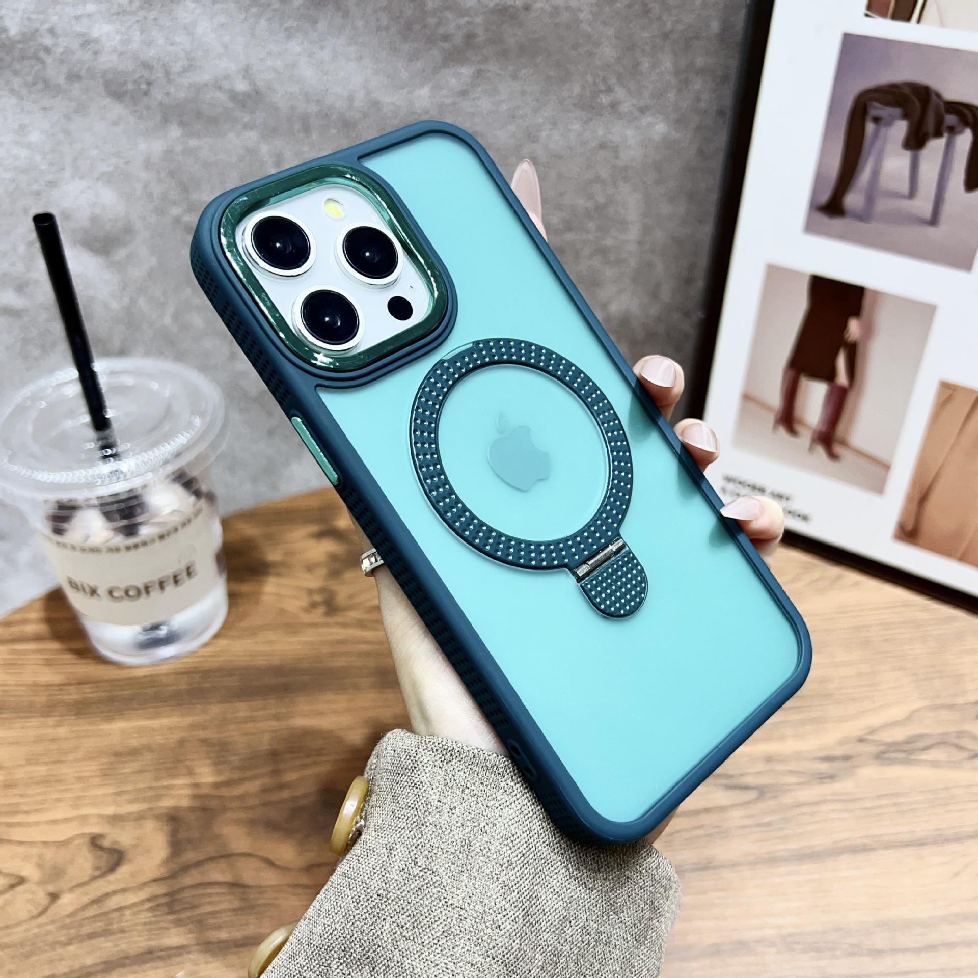 

Подходит для чехла для мобильного телефона IPhone16Promax Магнитный держатель Apple 15 Противоударный чехол 14/13 Матовое ощущение кожи iPhone11Promax