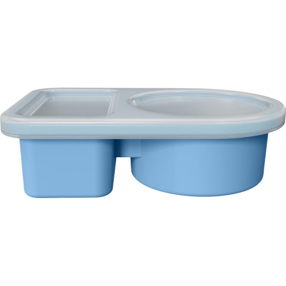 

Silicone Dual Compartment Sauce Container Portable Food-Grade Condiment Dipping Box with Lid Leak Proof