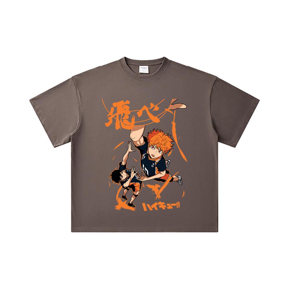 260 GSM Double Yarn 32 Count 100% Cotton Haikyuu V10 Hinata Tobio Print Unisex Heavy Cotton T Shirt… More