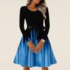 Women's Casual Fashion Long Sleeve  Vintage Long Dresses