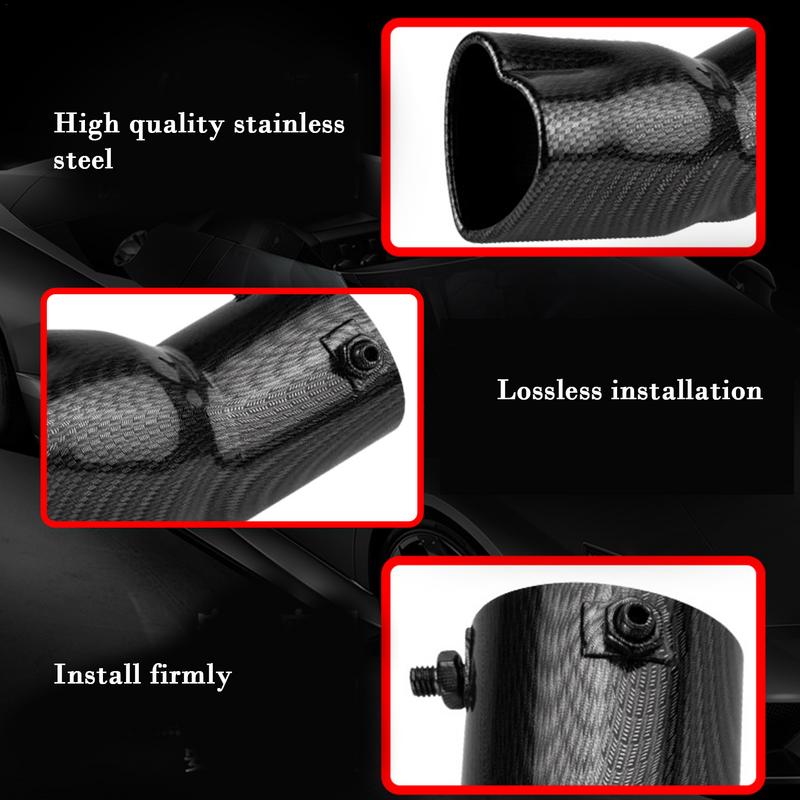 63mm Car Exhaust Nozzle For Exhaust Systems Auto Heart-Shaped Exhaust Silencer Exhaust Pipe Muffler Replacement Car Accessories