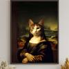 Cat With Pearl Earring Print Mona Lisa Cat Classic Art Cat Poster Renaissance Style Wall Art Parody Cat Canvas Painting Decor
