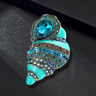 Mode Féminine Vintage Broches Escargot Cristal Léger Pour Femmes Luxe Couleur Or Alliage Émail Broche Épingles de Sûreté
