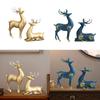 2 Pieces Reindeer Figurines Animal Figure Christmas Decoration Creative Elk Sculptures Tabletop
