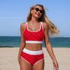 European and American Swimwear New Bikini Hole Cloth Split Swimsuit Spot Bikini