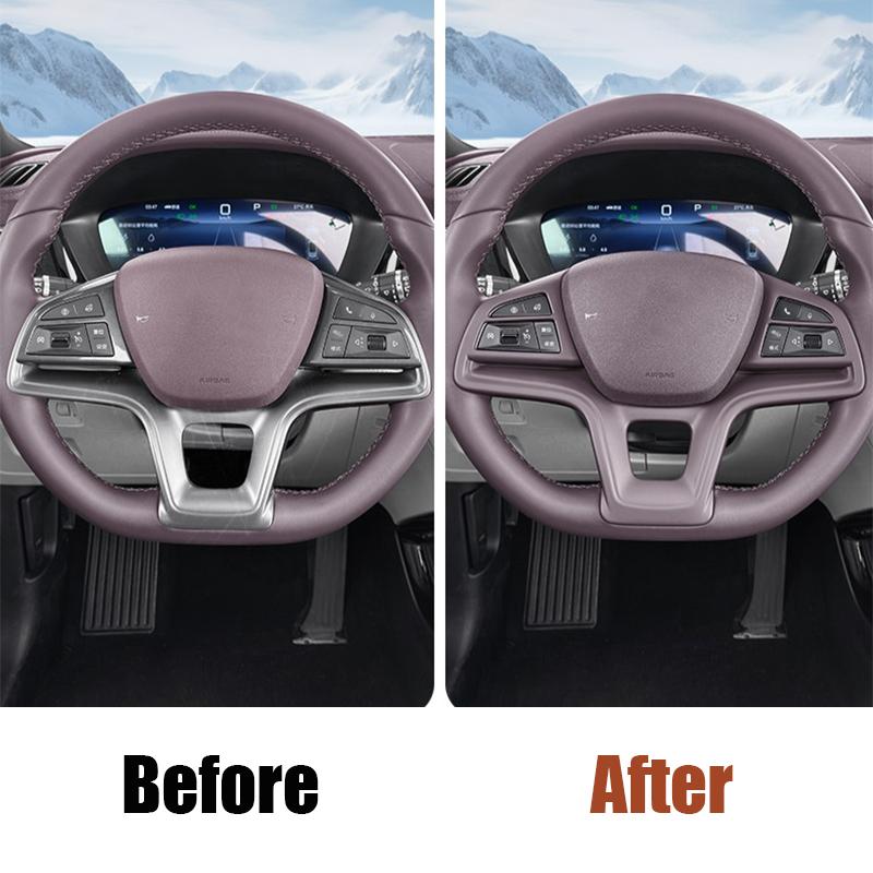 For BYD Sealion 6 Seal U Song Plus DM-i EV 2024 2025 Steering wheel decorative sticker frame Interior modification