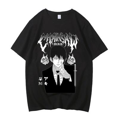 T-shirt Chainsaw Man Coton Haute Qualité homme Y2k streetwear Tendance Années 80 Punk t-shirt Rétro Numérique Gothique Années 2000 kawaii