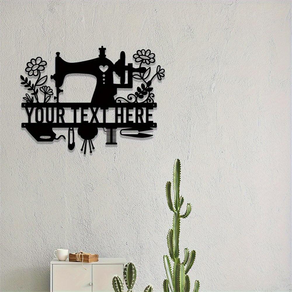 Custom Made Metal Sign Sewing Machine Silhouette Wall Art Home Door Outdoor Party Decor