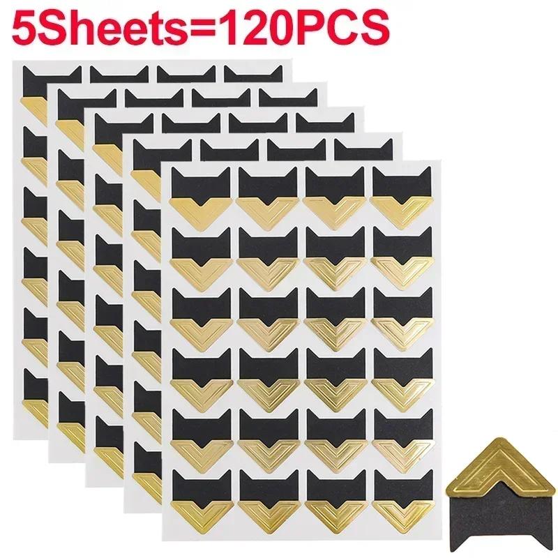 240/24PCS Corner Stickers DIY Vintage Corner Kraft Paper Stickers Scrapbook Self-Adhesive Photo Album Accessories Corner Sticker