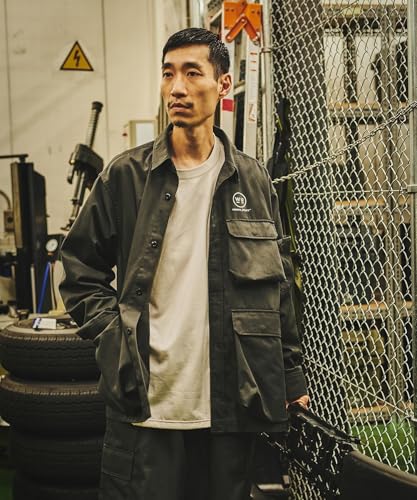 GORDON MILLER WORKS_UTILITY VIBTEX Unisex Work Shirt, Size 1 (equivalent To JP M), Charcoal Gray, 1767072