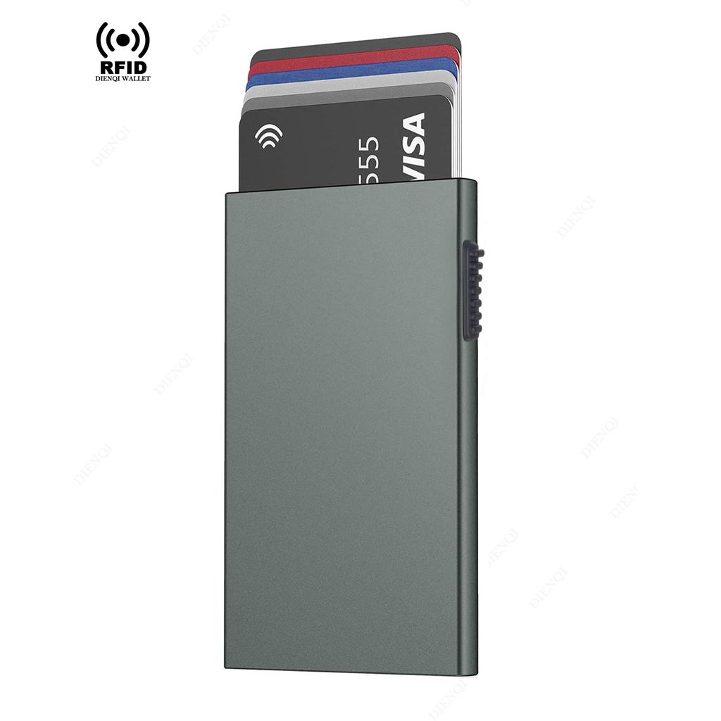 Rfid Credit Card Holder Smart Wallets Men ID Bank Cardholder Case Metal Thin Slim Pop Up Aluminium Minimalist Wallet Gift