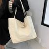 Large-capacity Canvas Bag Women's 2025 New Simple and Versatile Solid Color Niche Design Shoulder Bag Tote Bag