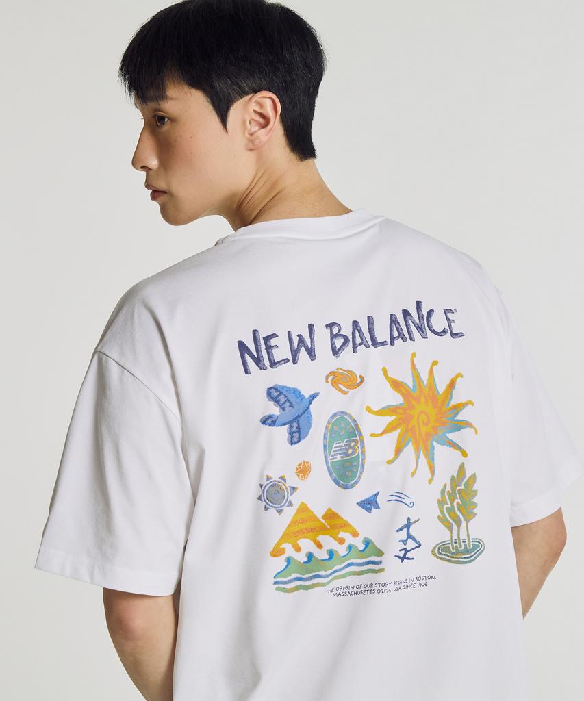 Nyuballanseu Nbneg31643 / Uni Sunny & Rainy Illustration Short Sleeve T-Shirt (White)