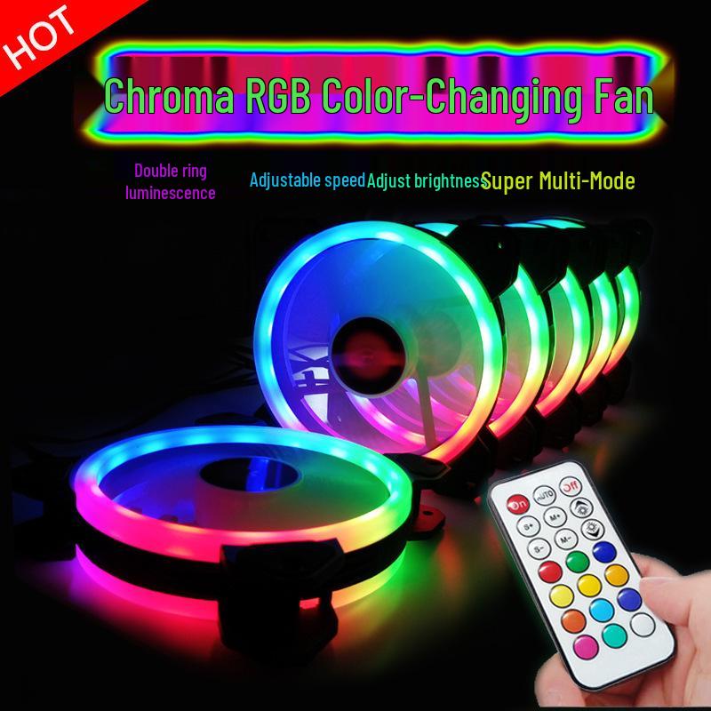 COOLMOON Radiance RGB 12cm Dual Aperture LED Cooling Fan for Desktop Computers