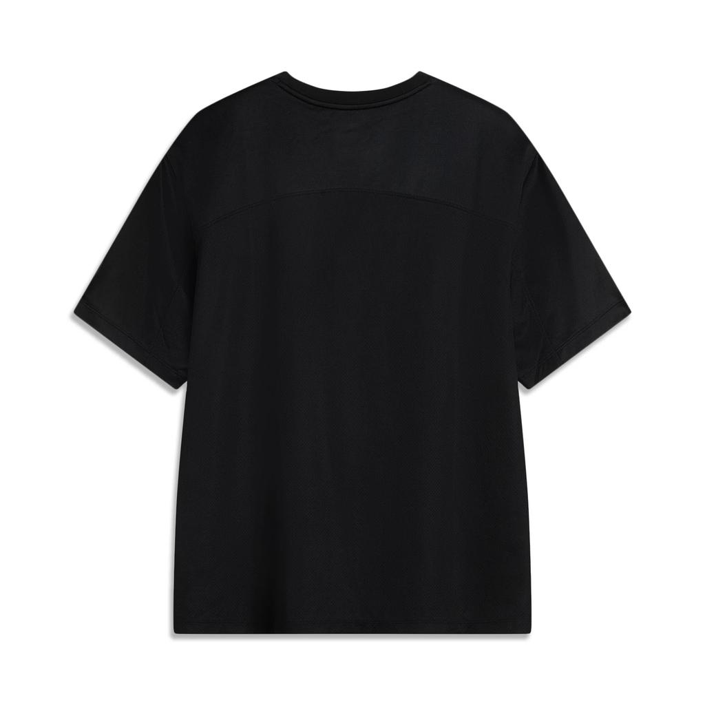 Li Ning T Shirts Men's Black Crew Neck Moderate Straight Fit AHSV813-1