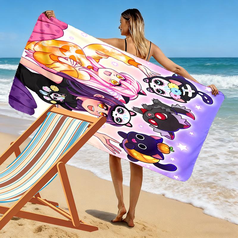 Aphmau Print Beach Towel, Large Soft Quick Dry Towel for Beach Camping Swimming