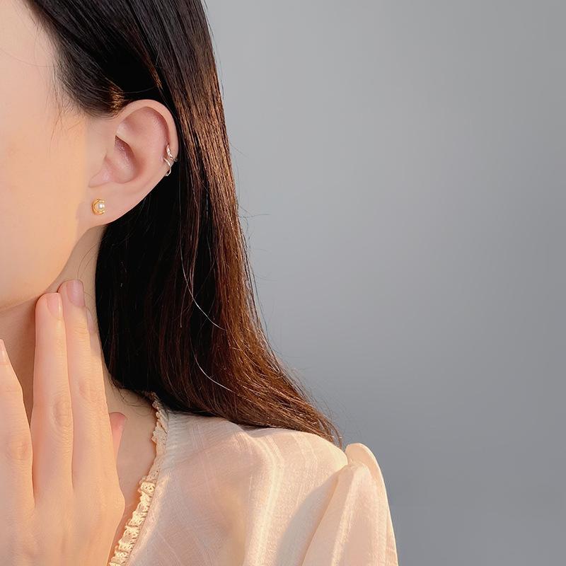 Petites Boucles d'Oreilles Boutons de Fleurs et Perles pour Femmes Boucles d'Oreilles Douces d'Atmosphère Pastorale Estivale