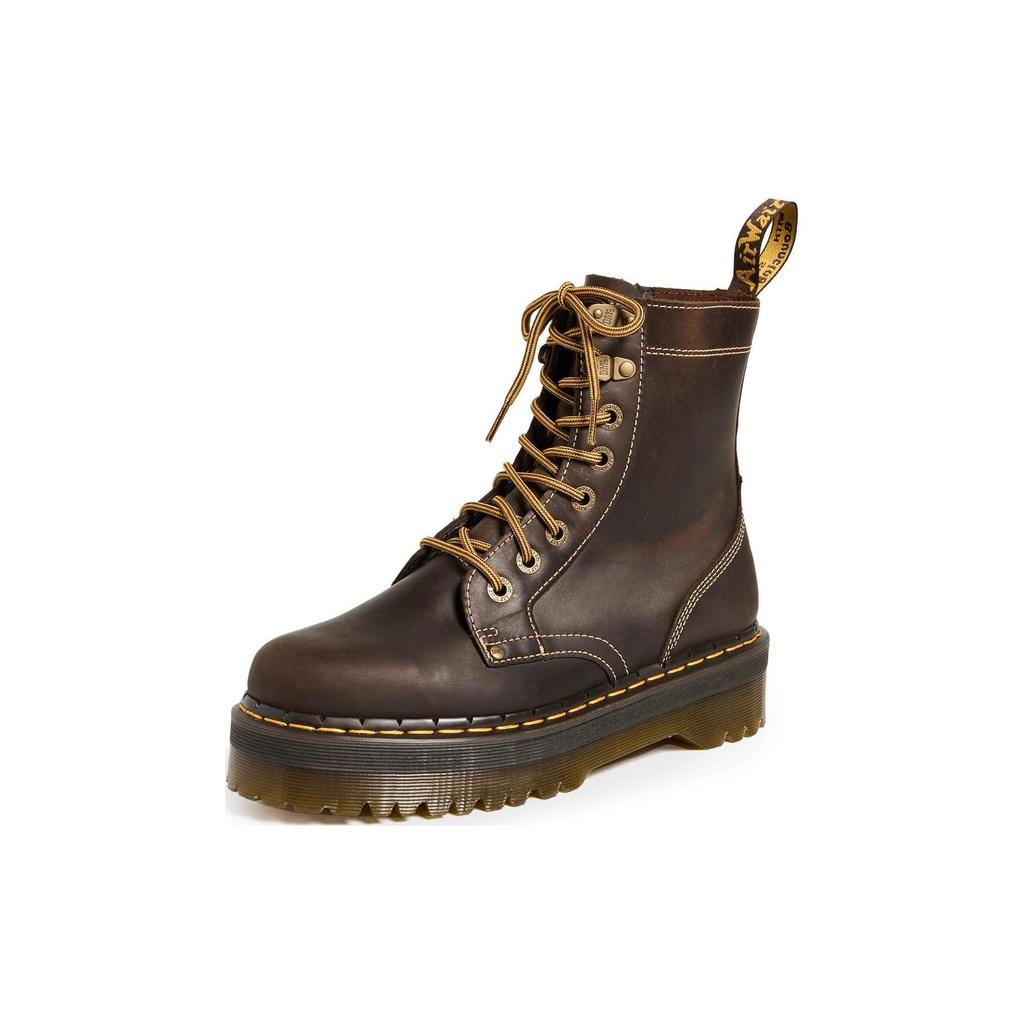 Dr. Martens Leather Vintage Versatile Fashion Short Martin Boots Unisex boots Brown 31125201