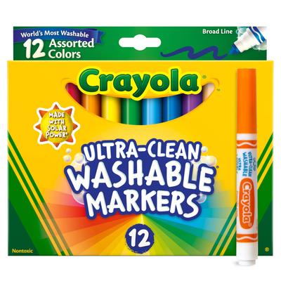 Crayola Marker 12 Bold Product Number 587812 Water-Removable Pens, Colors, Tip, Authentic,