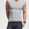 Vest Men's Solid Colour Sleeveless Round Neck Vest Slimming Bodybuilding Vest Undershirt