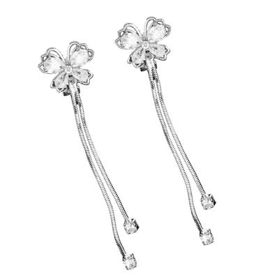 Elegant Butterfly Fringe Long Drop Earrings For Women Copper Alloy Dangle Ear Jewelry Handmade Ear Accessories