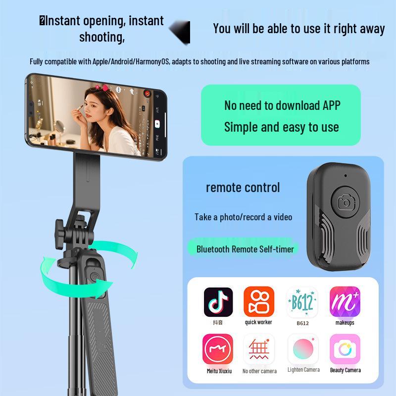 Bluetooth Selfie Stick & Tripod: Portable Telescopic Phone Holder for Desktop and Floor