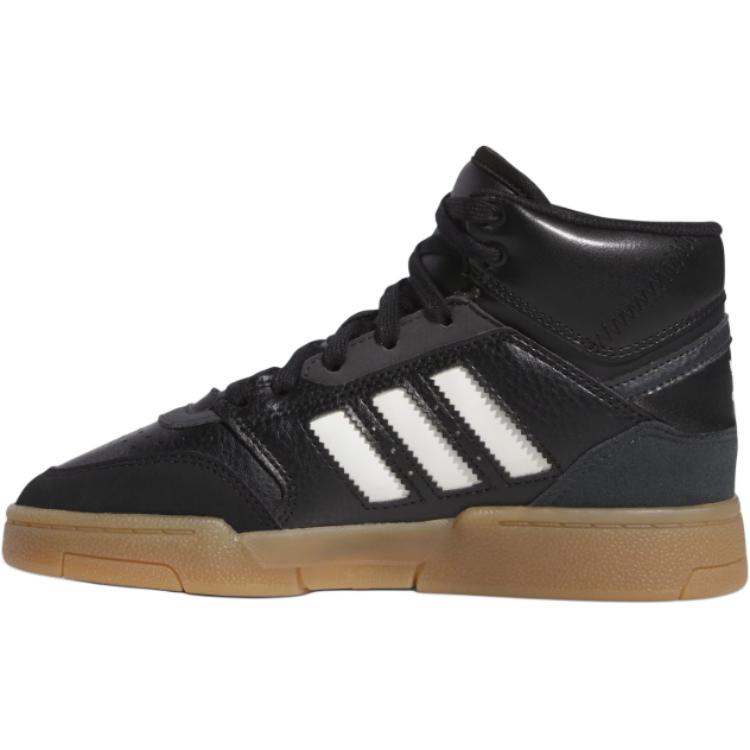 Adidas Originals Drop Step Round Toe Comfortable Non-Slip Durable High-Top Kids Skate Shoes Kids Skate Shoes Black IF2718