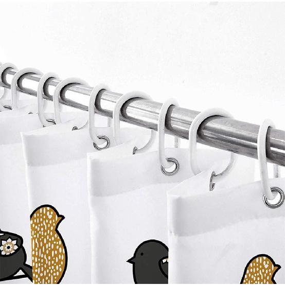 DYNH Boho Blue and Grey Shower Curtain for Bathroom, Dark Navy Blue Gray Geometric Stall Fabric Shower Curtains Set, Modern Fun Paisley White