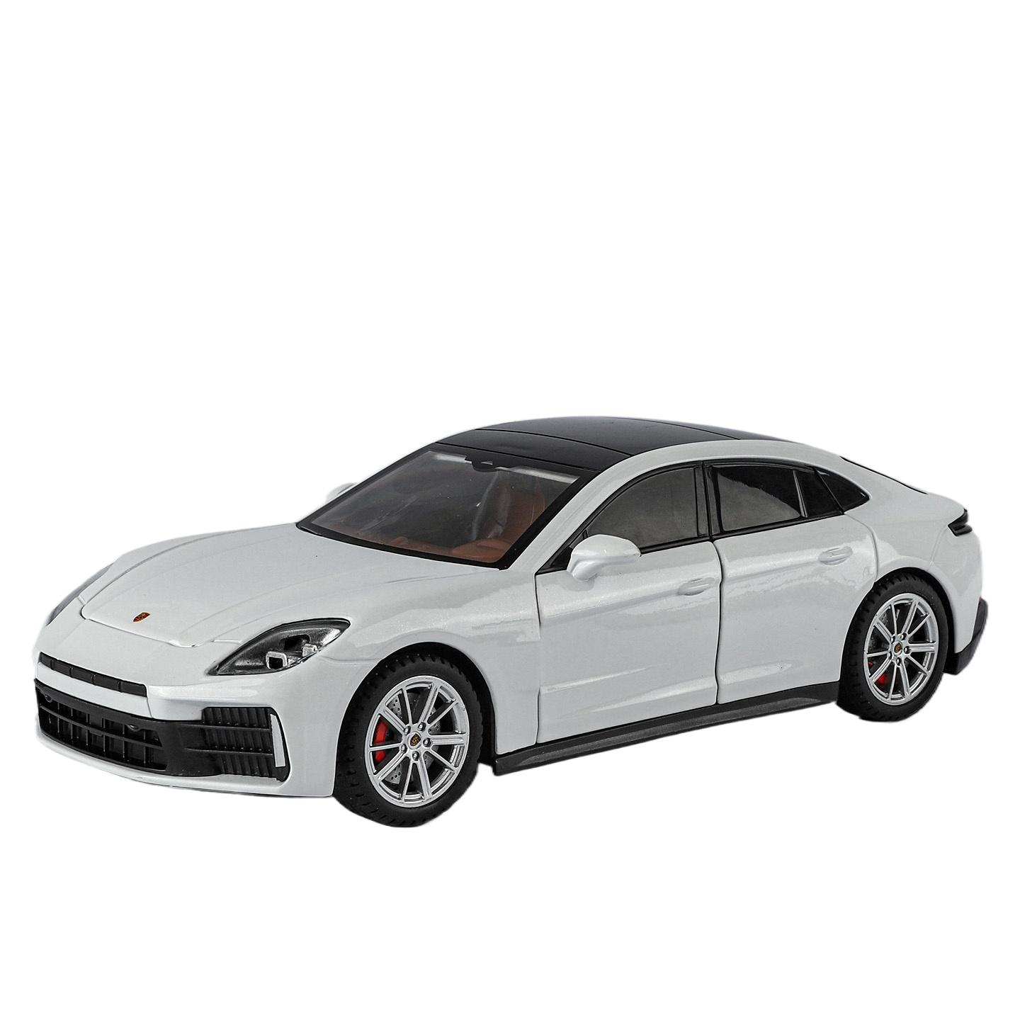 

1/24 Porsche Panamera 2025 Купе Металева модель автомобіля Лита металева спортивна машина Модель автомобіля Звук і світло Дитяча іграшка Подарунок білий