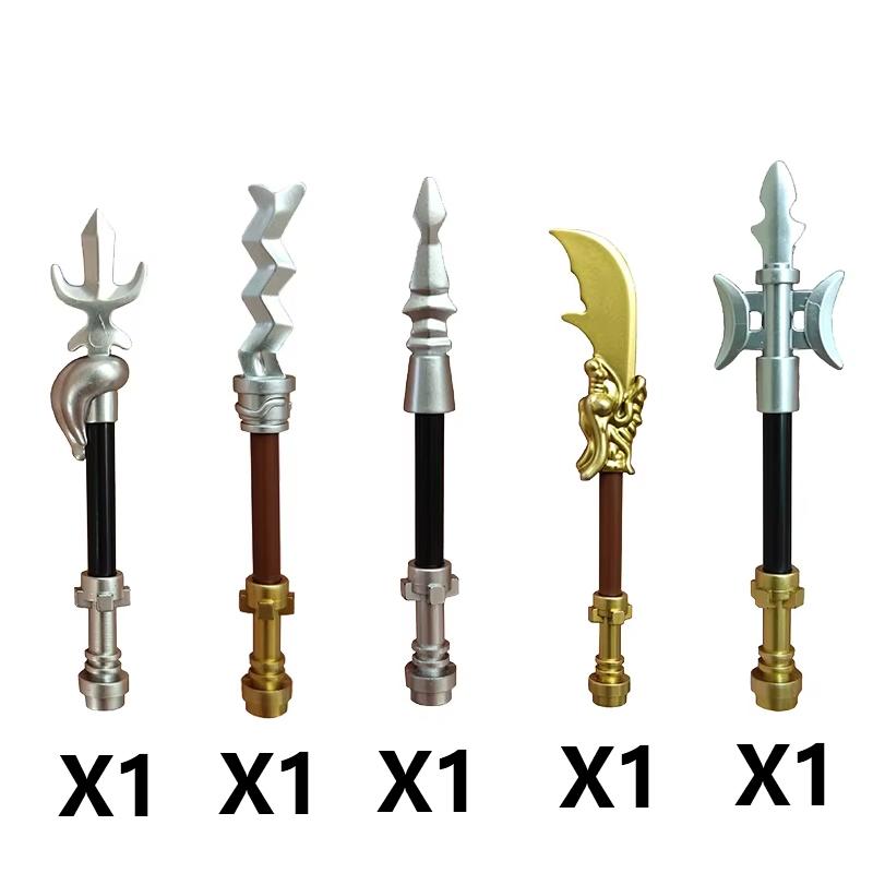MOC Medieval Building Block Soldier Figure Weapon Accessories Battle Axe Bow Arrow Sword Sheath Shield Assembly Puzzle Brick Toy