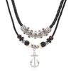 Literary Retro Butterfly Alloy Multi-layer Wooden Beads Knotted and Pullable Hand-woven Necklaces, Jewelry