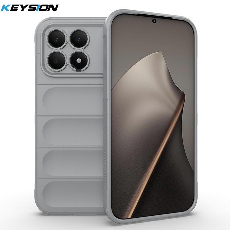 KEYSION Shockproof Matte Phone Case for Xiaomi POCO F8 Ultra F8 Pro Anti-skid Soft Silicone Phone Back Cover for POCO F8 Pro