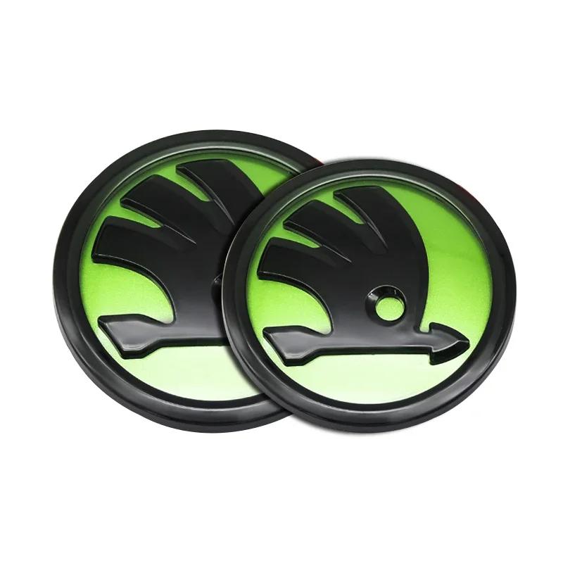 Car Sticker 2026 Hot 2pcs Car Front Hood Badge Rear Trunk Emblem Replacement Sticker For Skoda Yeti VRIS Rapid Octavia a5 a7 Kod