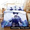 Game Genshin Impact Scaramouche Bedding Set Cartoon Anime Set Adult Kid Bedroom Duvetcover Sets 3D Kawaii
