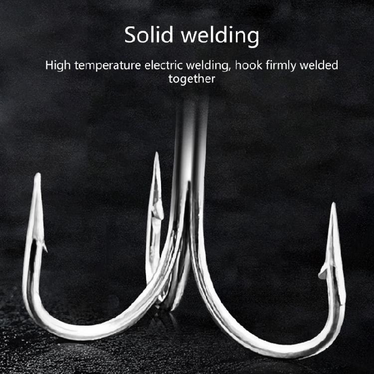 120pcs/box Fishing Treble Hooks Size 2#-10# Round Bent Treble Saltwater Hook