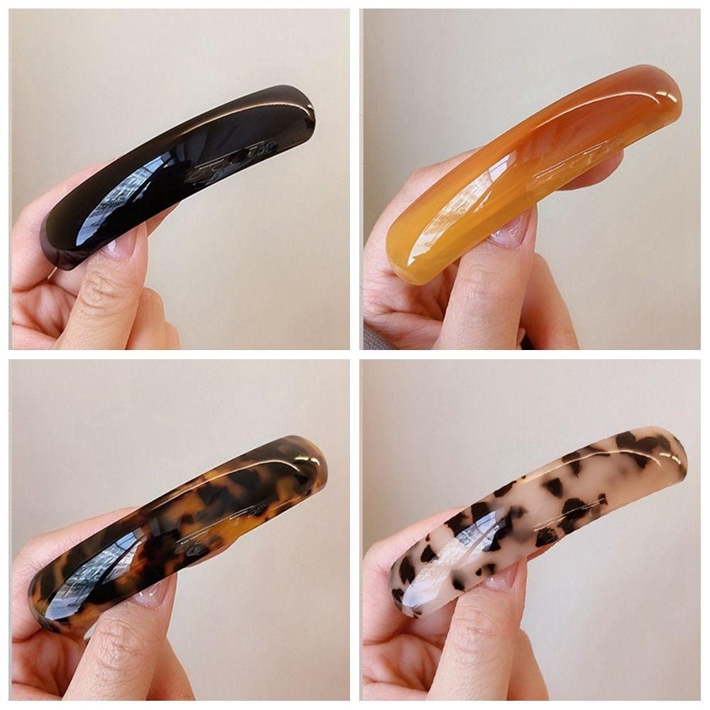 PVC Spring Clip Arc Large Hairpin Creative Leopard Print Hair Clip  Girl